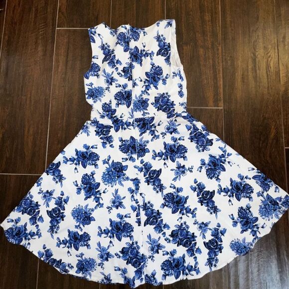 Hanpceirs Women's Boatneck Sleeveless Swing Vintage 1950s Cocktail Dress sz L - Picture 9 of 11